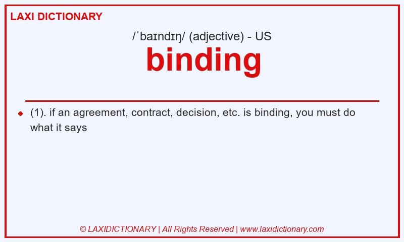 Definition binding in American English
