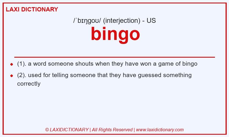 Definition bingo in American English
