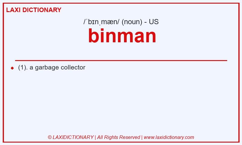 Definition binman in American English