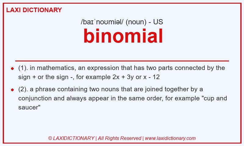 Definition binomial in American English