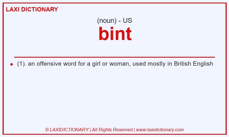 Definition bint in American English