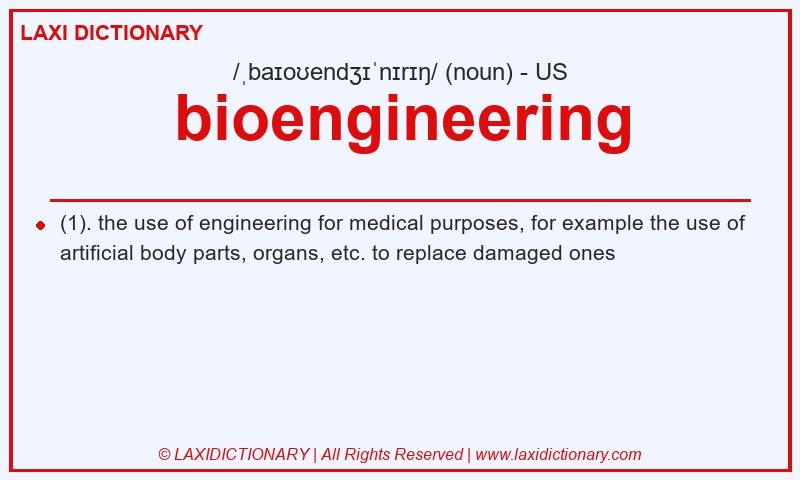 Definition bioengineering in American English