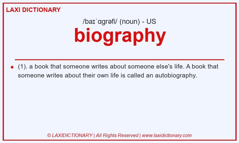 Definition biography in American English