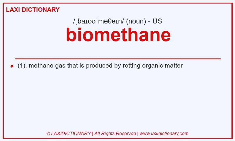 Definition biomethane in American English