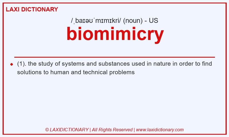 Definition biomimicry in American English