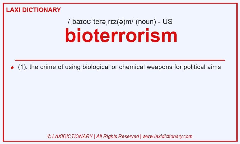 Definition bioterrorism in American English