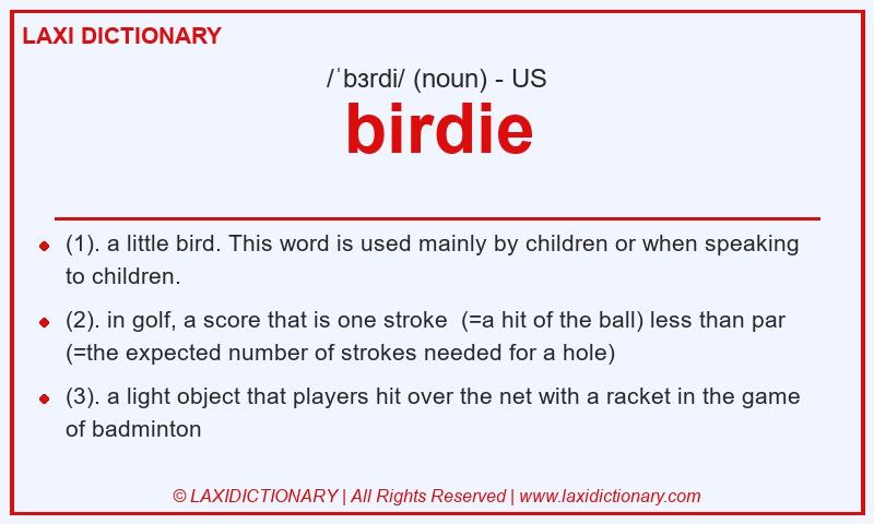 Definition birdie in American English