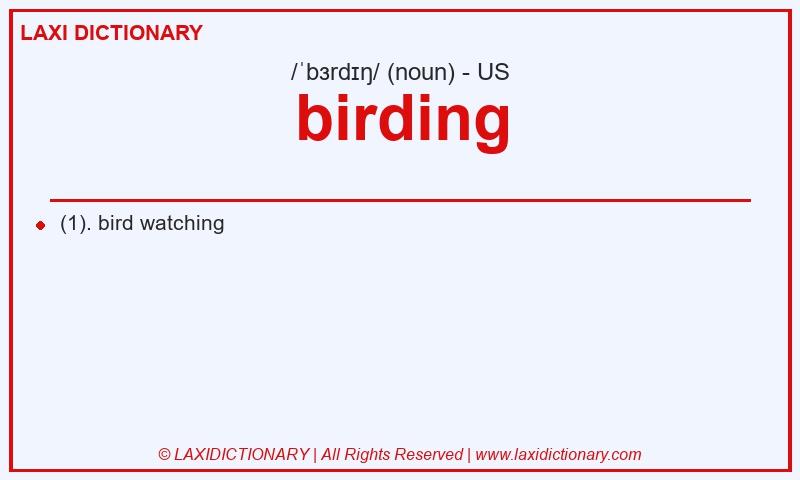 Definition birding in American English