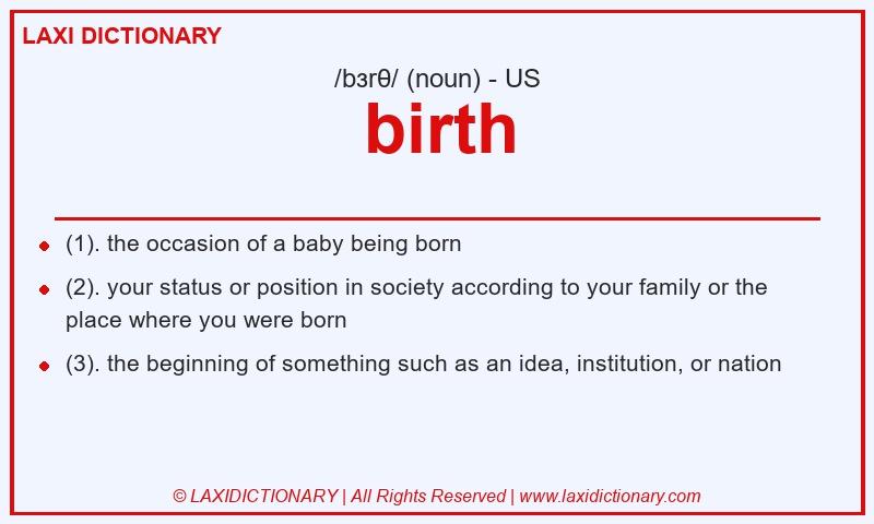 Definition birth in American English