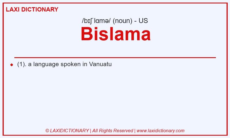 Definition Bislama in American English