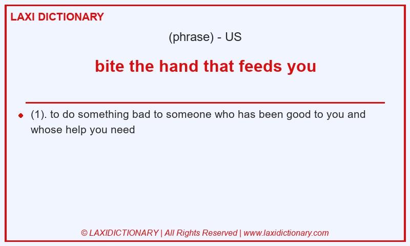 Definition bite the hand that feeds you in American English