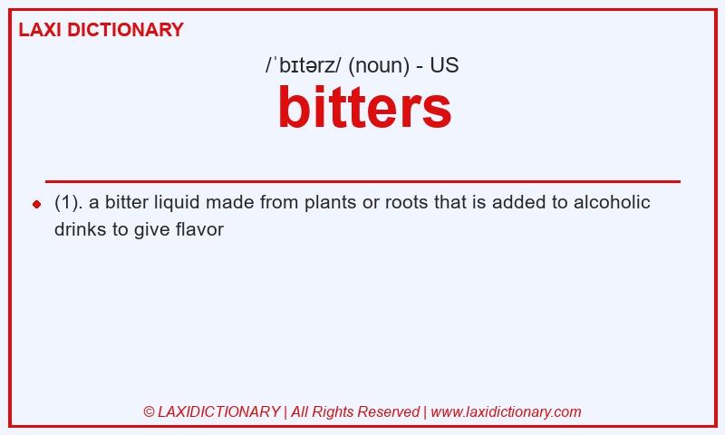 Definition bitters in American English