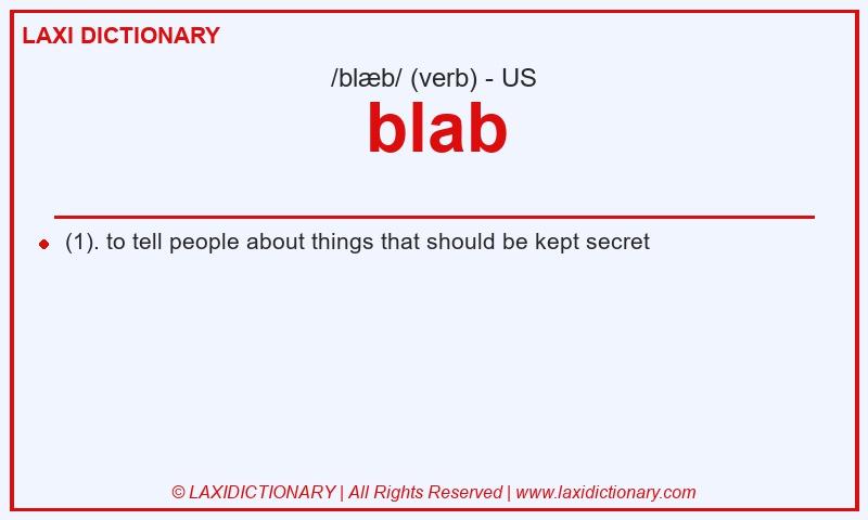 Definition blab in American English