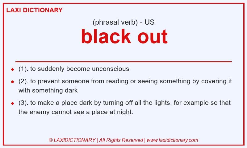 Definition black out in American English