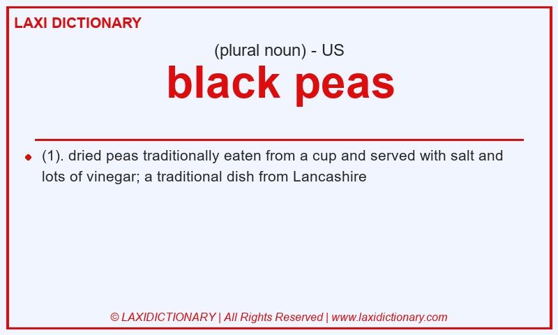 Definition black peas in American English