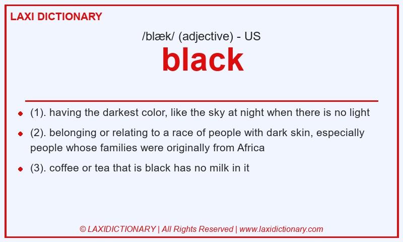 Definition black in American English