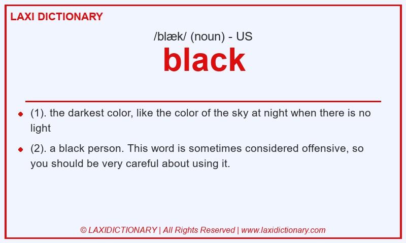 Definition black in American English