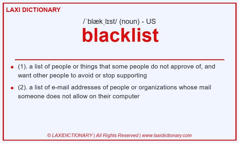 Definition blacklist in American English