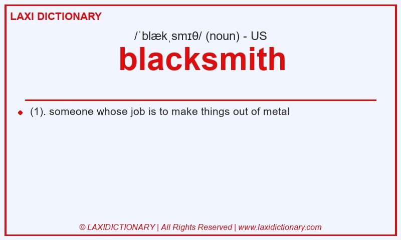 Definition blacksmith in American English