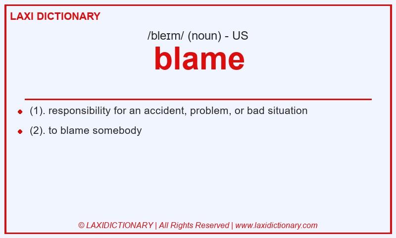 Definition blame in American English