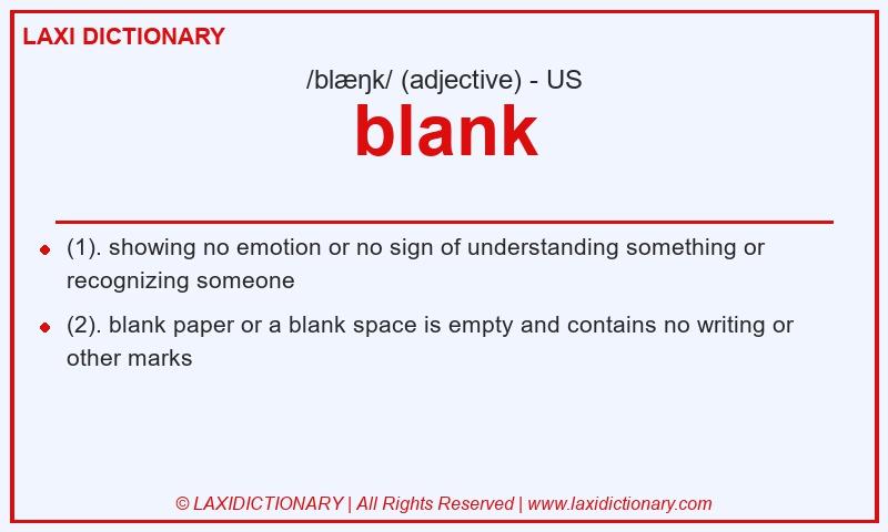 Definition blank in American English