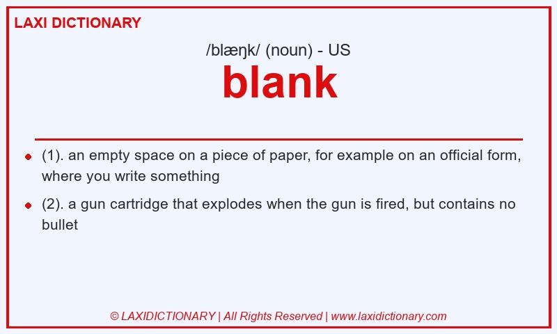 Definition blank in American English
