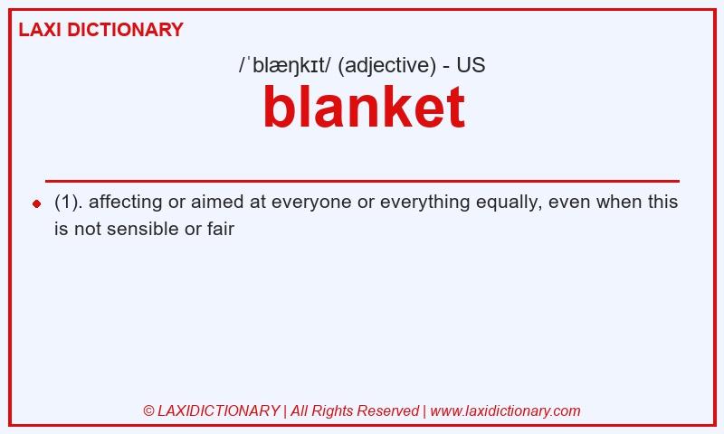 Definition blanket in American English