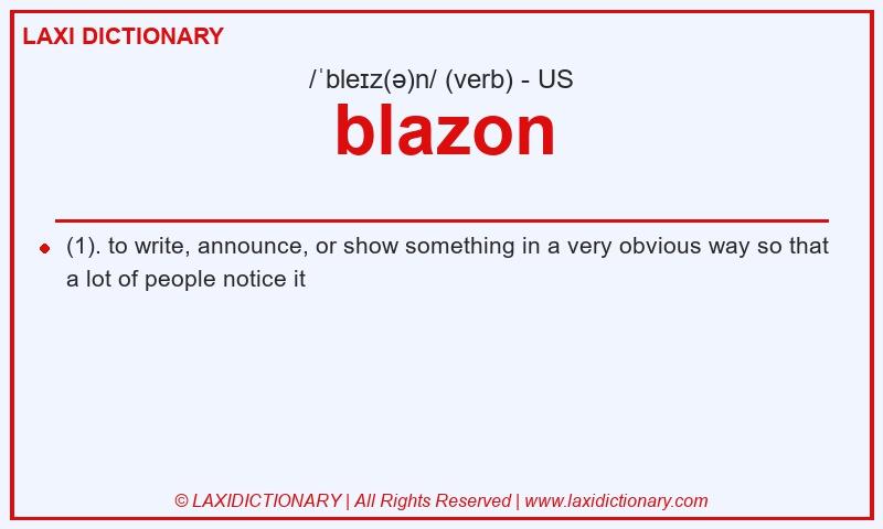 Definition blazon in American English