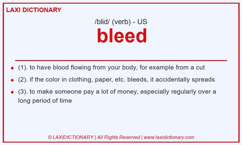 Definition bleed in American English