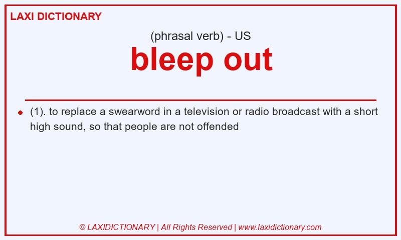 Definition bleep out in American English