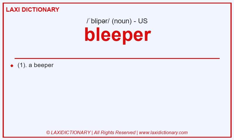 Definition bleeper in American English