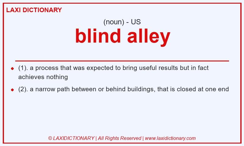 Definition blind alley in American English