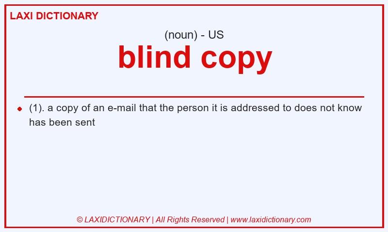 Definition blind copy in American English