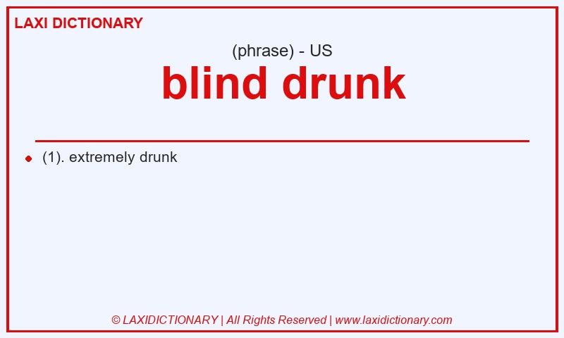 Definition blind drunk in American English