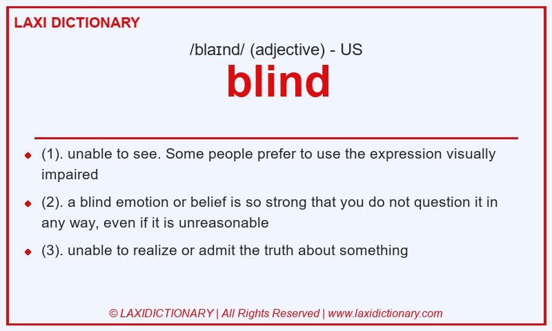 Definition blind in American English