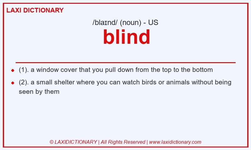 Definition blind in American English