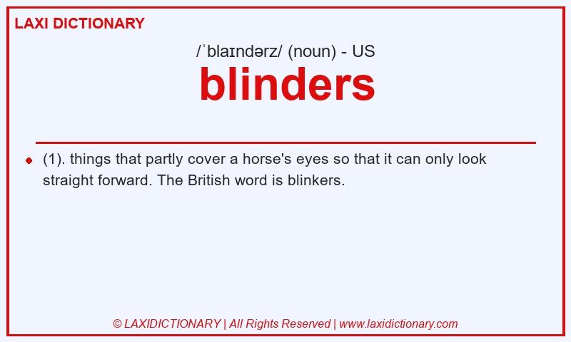 Definition blinders in American English