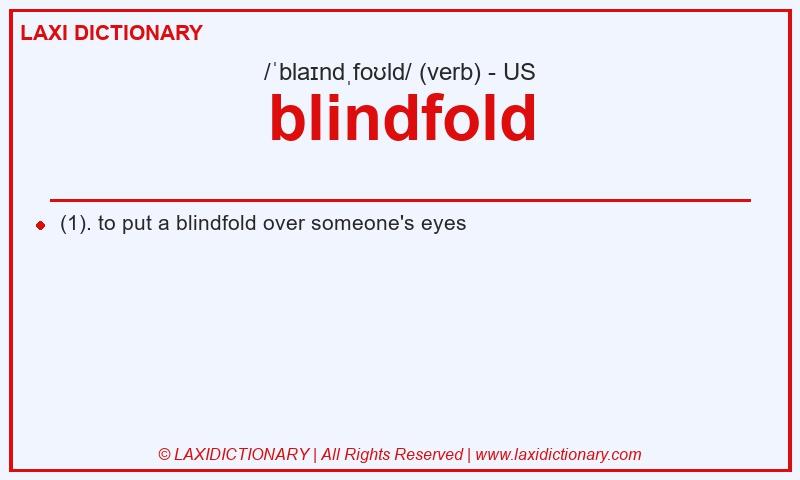 Definition blindfold in American English