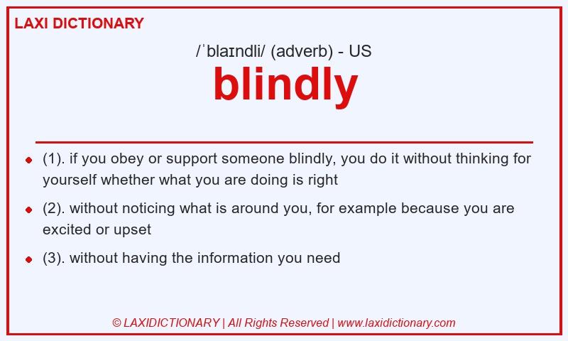 Definition blindly in American English