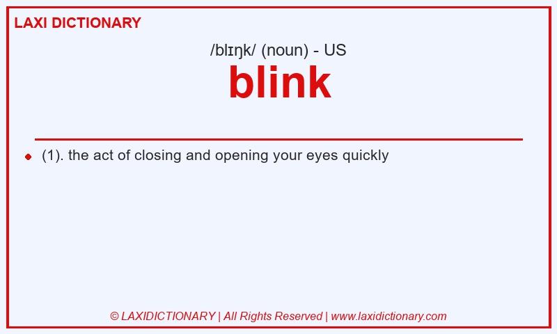 Definition blink in American English