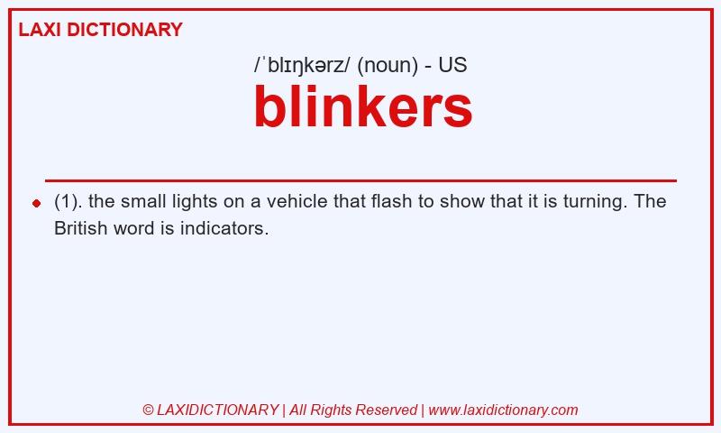 Definition blinkers in American English