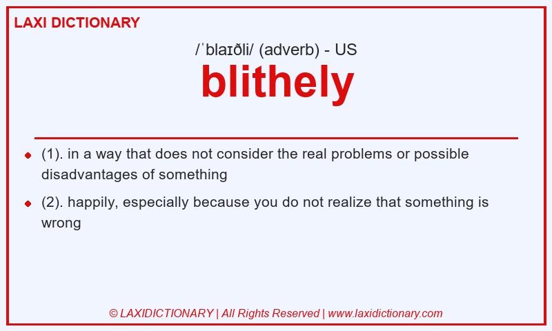 Definition blithely in American English
