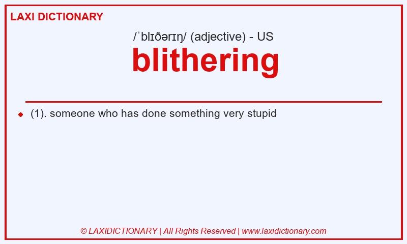 Definition blithering in American English