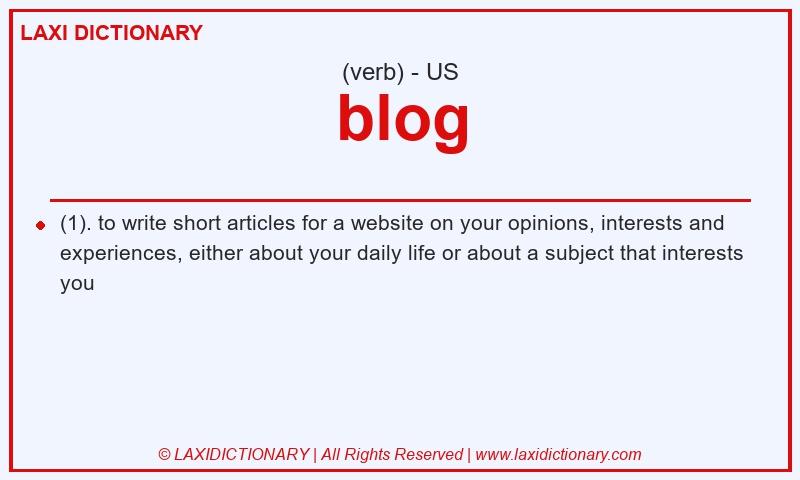 Definition blog in American English