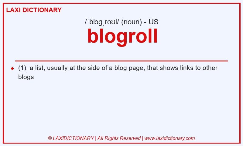Definition blogroll in American English
