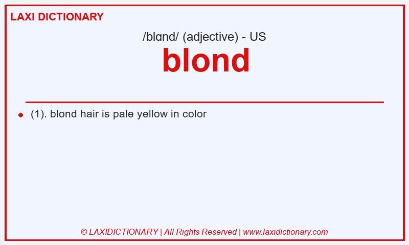 Definition blond in American English