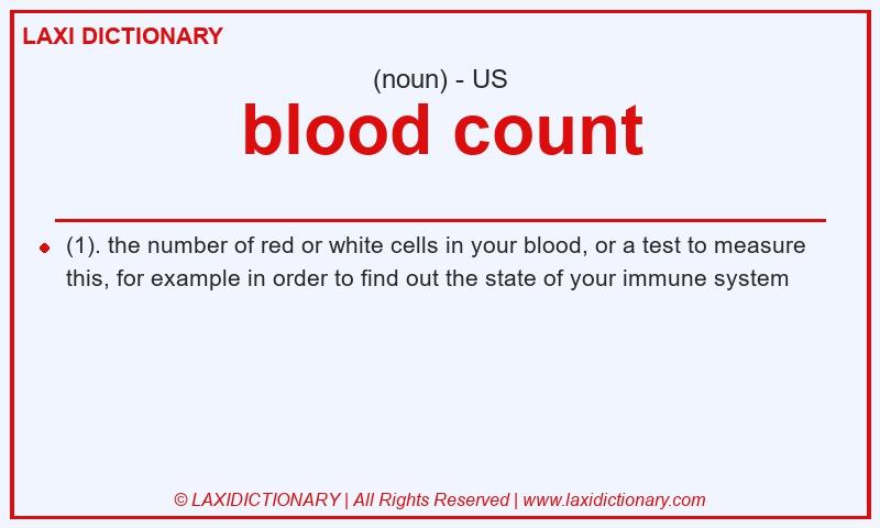 Definition blood count in American English