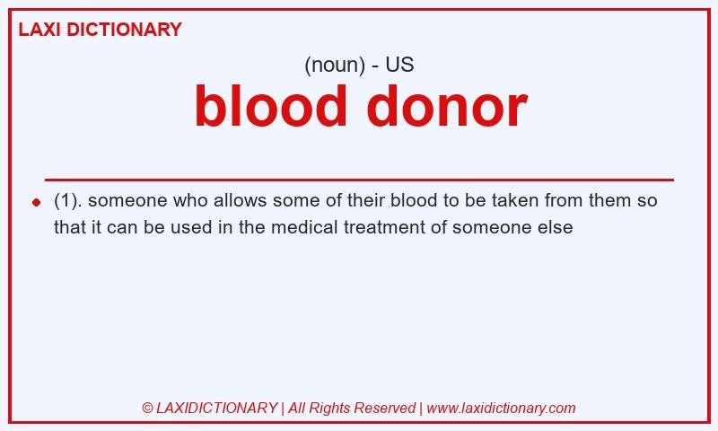 Definition blood donor in American English