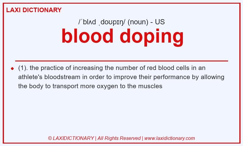 Definition blood doping in American English