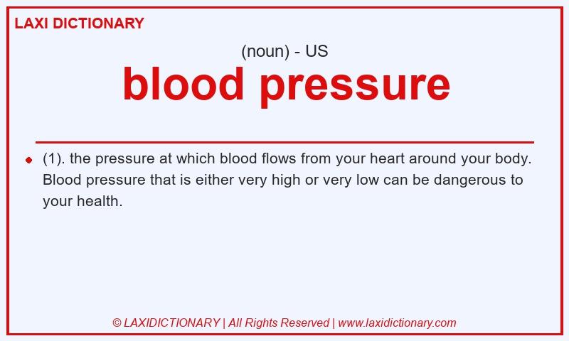 Definition blood pressure in American English